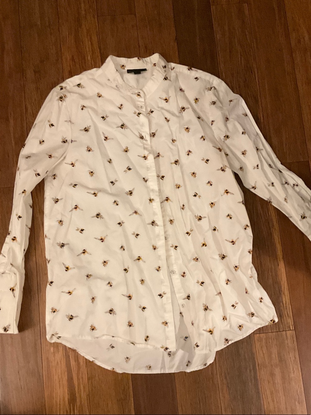 Victoria Beckham for Target White Button-Down Shirt with Bee Print